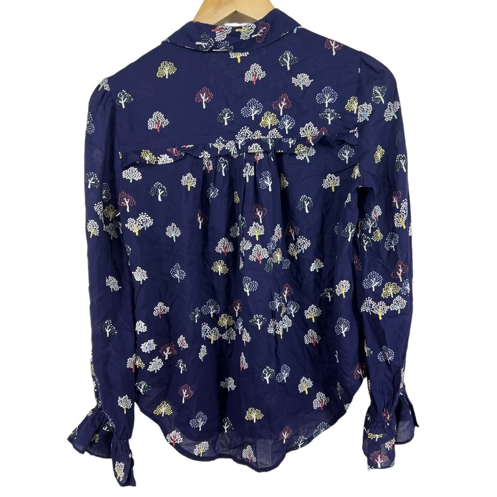 Maeve Anthropologie Colorful Tree Print Button Front Modal Shirt 4P - Picture 5 of 8